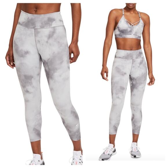 Nike Leggings Sky-Dyed NWT Dri-Fit Cropped Mid-Rise Athletic Workout Small - Picture 1 of 6